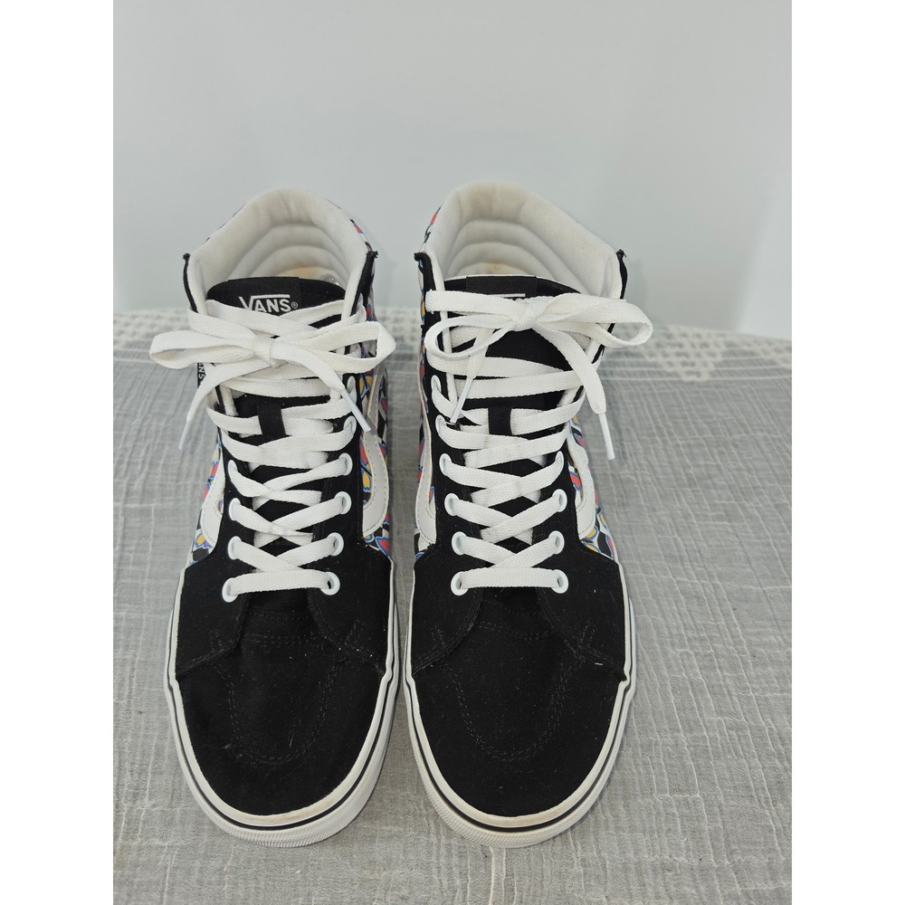 Vans Sk8-Hi Butterfly Checkerboard Black White Sneakers Womens 10 721356